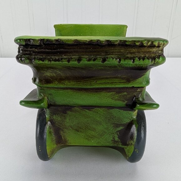Vintage Artmark Green Jalopy Car Planter 7" Porcelain Ceramic Auto Kitsch Japan - Picture 5 of 8